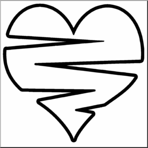 Clip Art: Slash Heart B&W