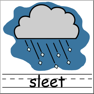 Clip Art: Weather Icons: Sleet Color Labeled