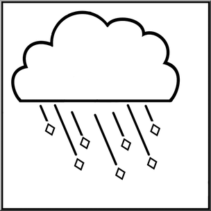 Clip Art: Weather Icons: Sleet B&W Unlabeled