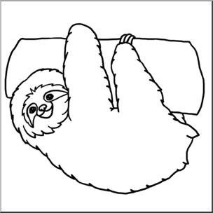Clip Art: Sloth B&W