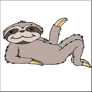 Clip Art: Cartoon Sloth Color