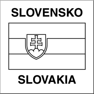 Clip Art: Flags: Slovakia B&W