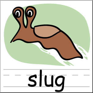 Clip Art: Basic Words: Slug Color Labeled