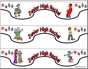Bulletin Board Trim: Junior High Rocks (small)