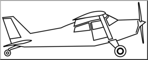 Clip Art: Small Airplane B&W