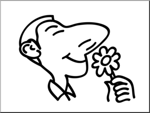 Clip Art: Basic Words: Smell B&W Unlabeled