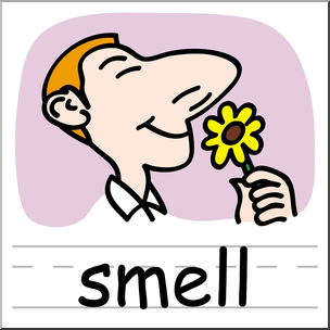 Clip Art: Basic Words: Smell Color Labeled