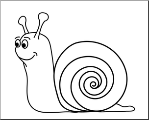 Clip Art: Cartoon Snail B&W