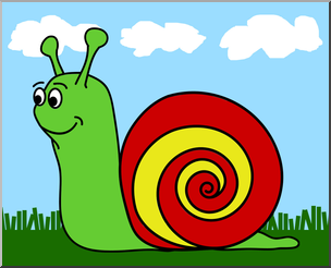 Clip Art: Cartoon Snail Color