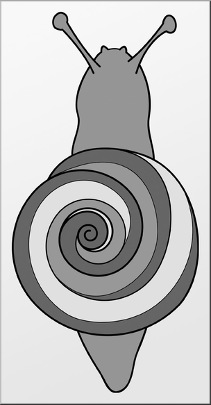 Clip Art: Snail 2 Grayscale