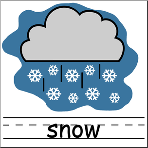 Clip Art: Weather Icons: Snow Color Labeled