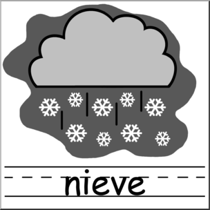 Clip Art: Weather Icons Spanish: Nieve Grayscale