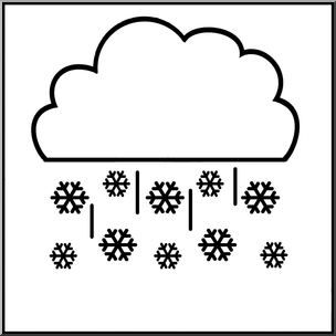 Clip Art: Weather Icons: Snow B&W Unlabeled