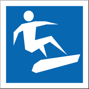 Clip Art: Winter Olympics Event Icon: Snowboarding Color
