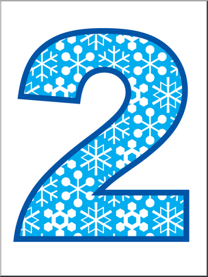 Clip Art: Number Set 5: Snowflakes 02 Color