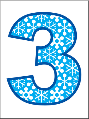 Clip Art: Number Set 5: Snowflakes 03 Color