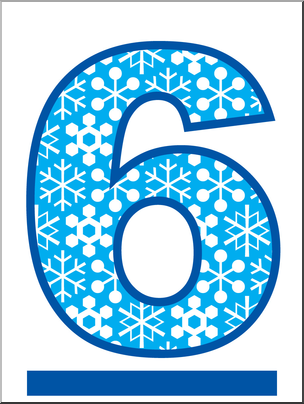 Clip Art: Number Set 5: Snowflakes 06 Color