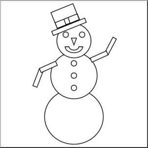 Clip Art: Snowman B&W