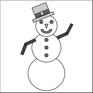 Clip Art: Snowman Grayscale