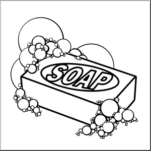 bar of soap clipart black and white