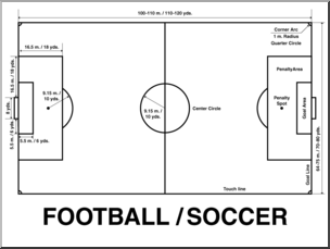 Clip Art: Playing Fields: Football/Soccer B&W