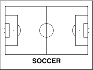 Clip Art: Playing Fields: Soccer B&W