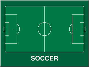 Clip Art: Playing Fields: Soccer Color