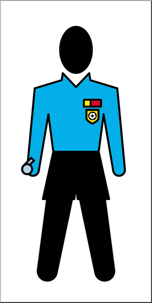 Clip Art: People: Sports Officials: Soccer Referee Male Color