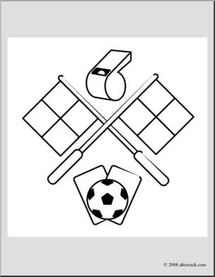 Clip Art: Soccer Referee Icon (coloring page)