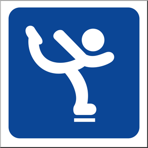 Clip Art: Sochi Winter Olympics Event Icon: Figure Skating Color