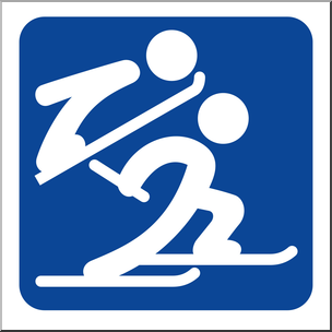 Clip Art: Sochi Winter Olympics Event Icon: Nordic Combined Color