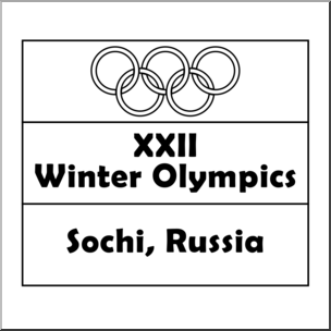 Clip Art: Sochi Winter Olympics Icon B&W