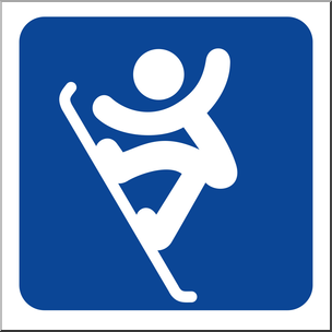 Clip Art: Sochi Winter Olympics Event Icon: Snowboarding Color