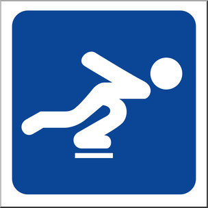 Clip Art: Sochi Winter Olympics Event Icon: Speed Skating Color
