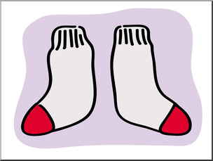 Clip Art: Basic Words: Socks Color Unlabeled