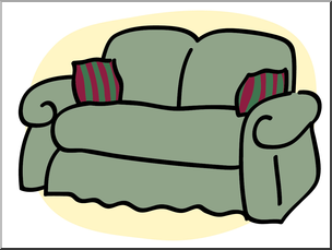 Clip Art: Basic Words: Sofa Color Unlabeled