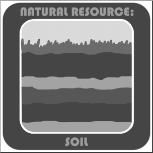 Clip Art: Natural Resources: Soil Grayscale Labeled