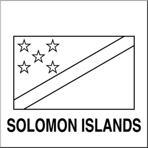 Clip Art: Flags: Solomon Islands B&W