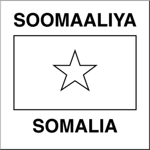 Clip Art: Flags: Somalia B&W