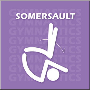 Clip Art: Gymnastics: Somersault Color