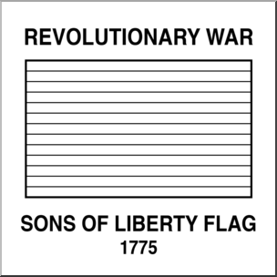 Clip Art: Flags: Revolutionary War Sons of Liberty Flag B&W