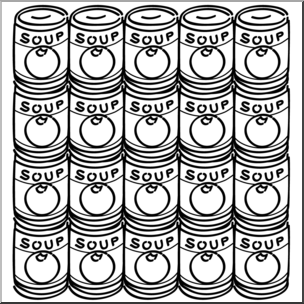 Clip Art: Soup Cans B&W