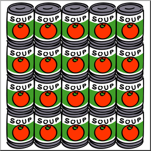 Clip Art: Soup Cans Color