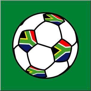Clip Art: 2010 WC: South Africa Soccer Ball Color 1