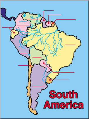 Clip Art: South America Map Color Unlabeled