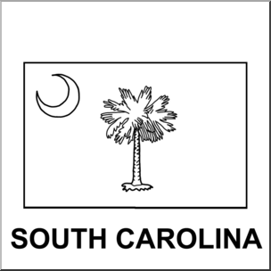 Clip Art: Flags: South Carolina B&W