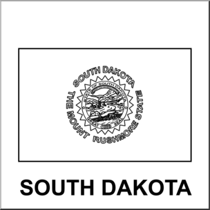 Clip Art: Flags: South Dakota B&W