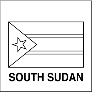 Clip Art: Flags: South Sudan B&W