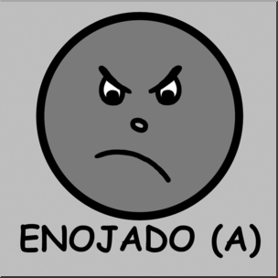 Clip Art: Spanish: Angry Grayscale