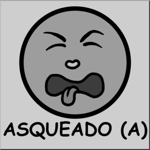 Clip Art: Spanish: Disgusted Grayscale